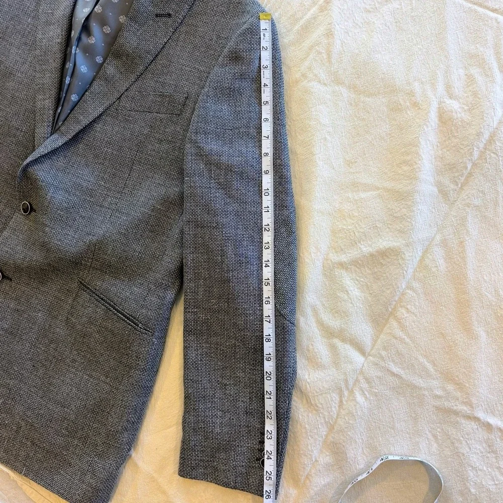 Joseph Abboud Men's Reda Linen Wool Blend Sport Coat Blazer Gray Weave Size 44L
